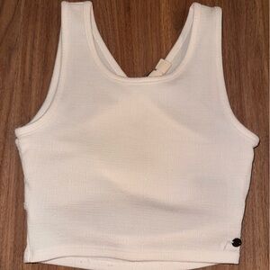 Roxy White Ribbed Knit Top